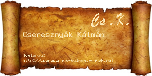 Cseresznyák Kálmán névjegykártya